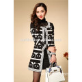 2016 Hot selling women winter black coat fashion design elegant women long sleeve coat